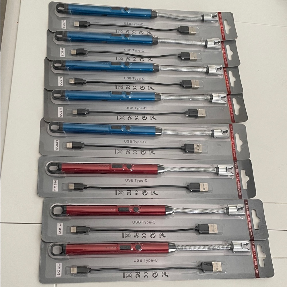 USB Type-C Rechargeable BBQ Lighters $5each select color 3 Red and 5 Blue 5 each